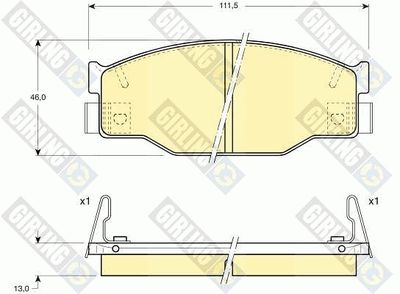 6109359 GIRLING Комплект тормозных колодок, дисковый тормоз