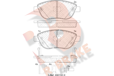 RB1809203 R BRAKE Комплект тормозных колодок, дисковый тормоз