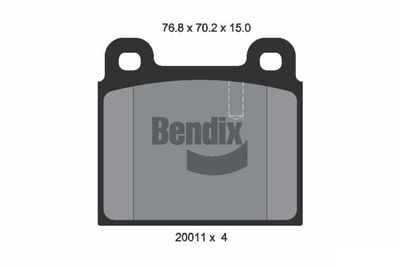 BPD1677 BENDIX Braking Комплект тормозных колодок, дисковый тормоз