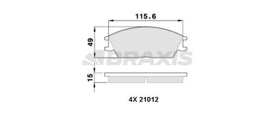 AA0337 BRAXIS Комплект тормозных колодок, дисковый тормоз