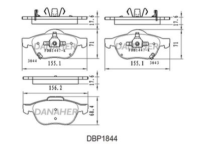 DBP1844 DANAHER Комплект тормозных колодок, дисковый тормоз