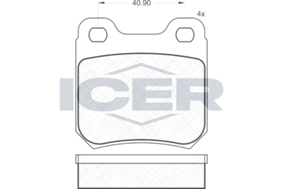 180693 ICER Комплект тормозных колодок, дисковый тормоз