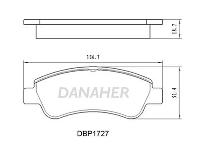 DBP1727 DANAHER Комплект тормозных колодок, дисковый тормоз