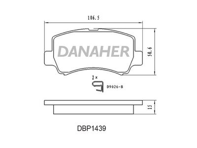 DBP1439 DANAHER Комплект тормозных колодок, дисковый тормоз
