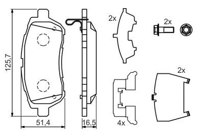 0986494320 BOSCH Комплект тормозных колодок, дисковый тормоз