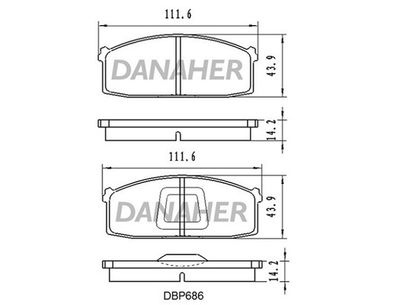 DBP686 DANAHER Комплект тормозных колодок, дисковый тормоз