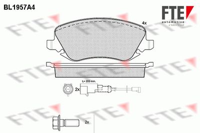 BL1957A4 FTE Комплект тормозных колодок, дисковый тормоз
