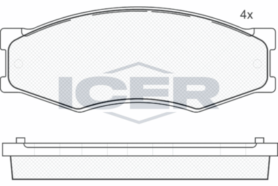 140526087 ICER Комплект тормозных колодок, дисковый тормоз
