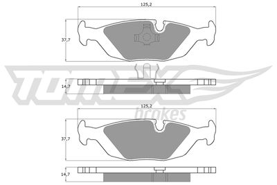 TX11302 TOMEX Brakes Комплект тормозных колодок, дисковый тормоз