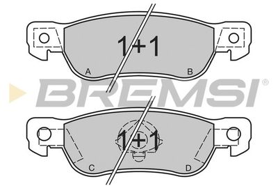 BP2436 BREMSI Комплект тормозных колодок, дисковый тормоз