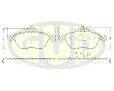 GBP880163 G.U.D. Комплект тормозных колодок, дисковый тормоз