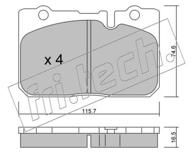 7730 fri.tech. Комплект тормозных колодок, дисковый тормоз