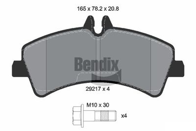 BPD1116 BENDIX Braking Комплект тормозных колодок, дисковый тормоз