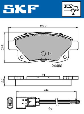 VKBP90077E SKF Комплект тормозных колодок, дисковый тормоз