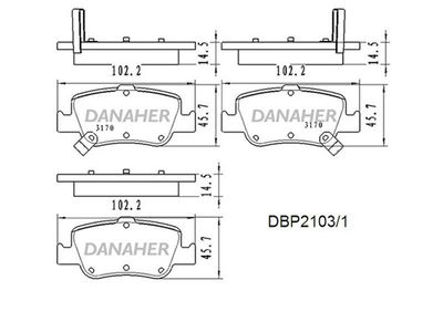 DBP21031 DANAHER Комплект тормозных колодок, дисковый тормоз