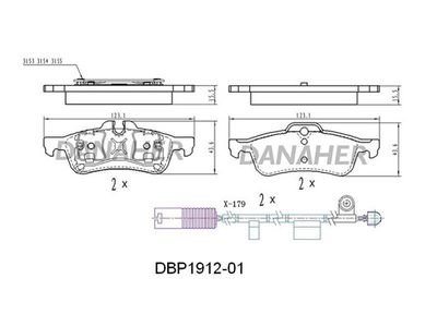 DBP191201 DANAHER Комплект тормозных колодок, дисковый тормоз