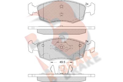 RB1441203 R BRAKE Комплект тормозных колодок, дисковый тормоз