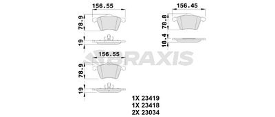 AB0118 BRAXIS Комплект тормозных колодок, дисковый тормоз