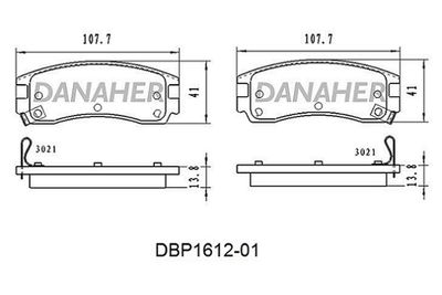DBP161201 DANAHER Комплект тормозных колодок, дисковый тормоз