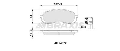 AB0531 BRAXIS Комплект тормозных колодок, дисковый тормоз