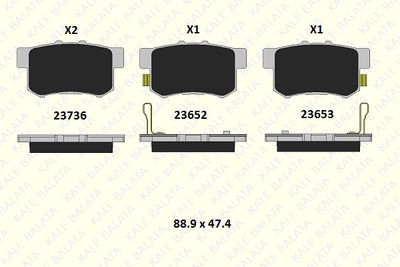 2365214805 KALE Комплект тормозных колодок, дисковый тормоз