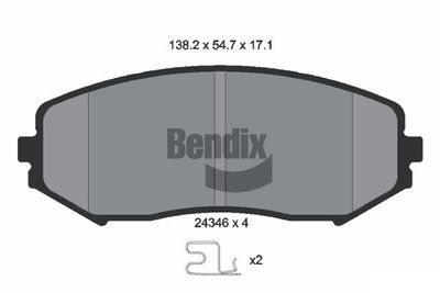 BPD1379 BENDIX Braking Комплект тормозных колодок, дисковый тормоз