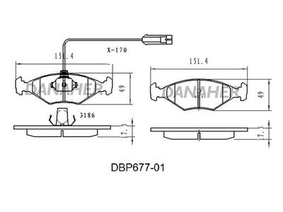 DBP67701 DANAHER Комплект тормозных колодок, дисковый тормоз