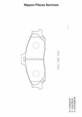 M360A02 NPS Комплект тормозных колодок, дисковый тормоз