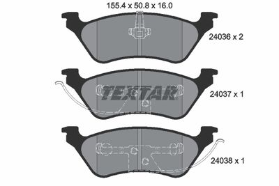 2403601 TEXTAR Комплект тормозных колодок, дисковый тормоз