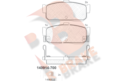 RB0914700 R BRAKE Комплект тормозных колодок, дисковый тормоз