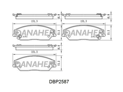 DBP2587 DANAHER Комплект тормозных колодок, дисковый тормоз