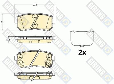 6136366 GIRLING Комплект тормозных колодок, дисковый тормоз