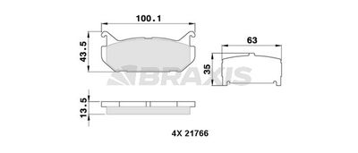 AA0335 BRAXIS Комплект тормозных колодок, дисковый тормоз