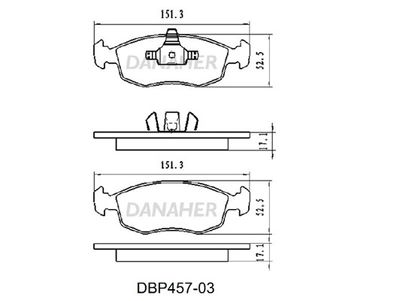 DBP45703 DANAHER Комплект тормозных колодок, дисковый тормоз