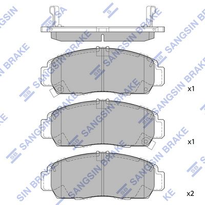 SP2114 Hi-Q Комплект тормозных колодок, дисковый тормоз