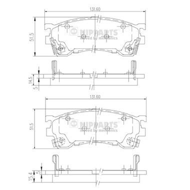 J3603061 NIPPARTS Комплект тормозных колодок, дисковый тормоз