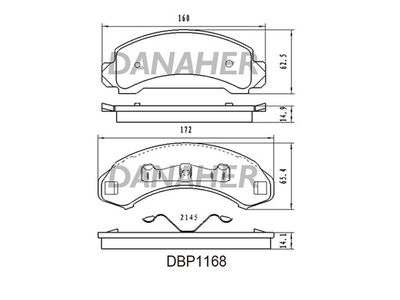 DBP1168 DANAHER Комплект тормозных колодок, дисковый тормоз
