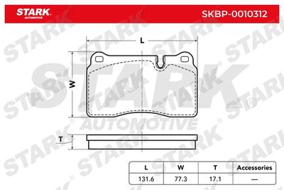 SKBP0010312 Stark Комплект тормозных колодок, дисковый тормоз