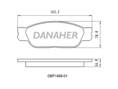 DBP146801 DANAHER Комплект тормозных колодок, дисковый тормоз