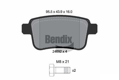 BPD1532 BENDIX Braking Комплект тормозных колодок, дисковый тормоз