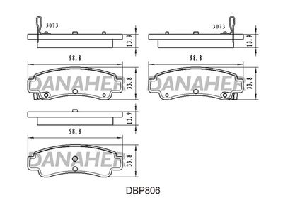 DBP806 DANAHER Комплект тормозных колодок, дисковый тормоз