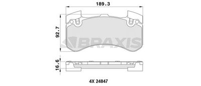 AA0420 BRAXIS Комплект тормозных колодок, дисковый тормоз