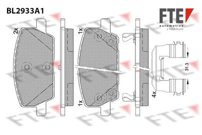 9011177 FTE Комплект тормозных колодок, дисковый тормоз