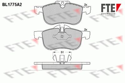 BL1775A2 FTE Комплект тормозных колодок, дисковый тормоз