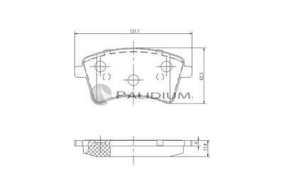 P11184 ASHUKI by Palidium Комплект тормозных колодок, дисковый тормоз
