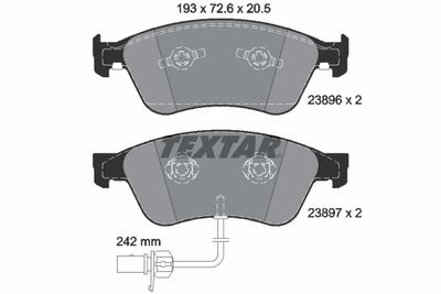 2389601 TEXTAR Комплект тормозных колодок, дисковый тормоз