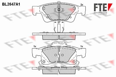 BL2647A1 FTE Комплект тормозных колодок, дисковый тормоз