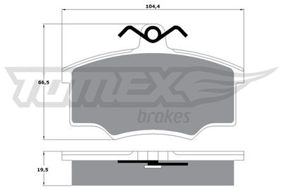 TX1059 TOMEX Brakes Комплект тормозных колодок, дисковый тормоз