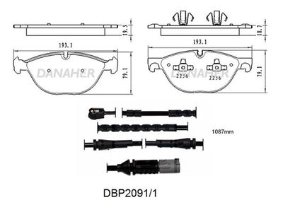 DBP20911 DANAHER Комплект тормозных колодок, дисковый тормоз