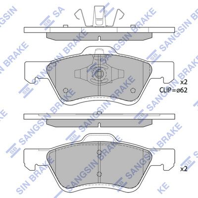 SP1497 Hi-Q Комплект тормозных колодок, дисковый тормоз